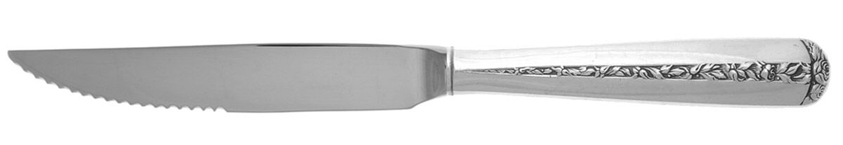 Rambler Rose (Sterling, 1937) Steak Knife Individual Hollow, Serrate HC by Towle Silver-1