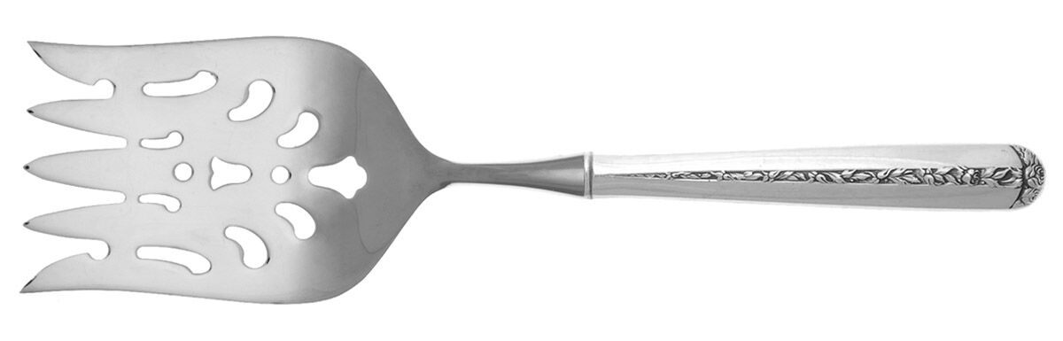 Rambler Rose (Sterling, 1937) Fish Serving Fork with Stainless Tines HC by Towle Silver-1