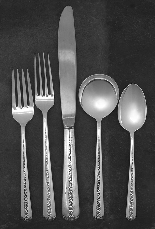 Rambler Rose (Sterling, 1937) 40 Piece Estate Set by Towle Silver-1