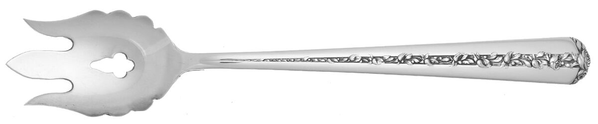 Rambler Rose (Sterling, 1937) Vegetable Serving Fork Solid  HC by Towle Silver-1
