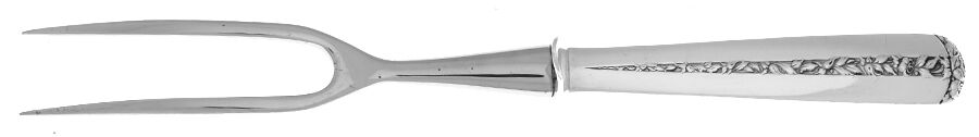 Rambler Rose (Sterling, 1937) Small Carving Fork Stainless Prong W/Sterling Guar by Towle Silver-1