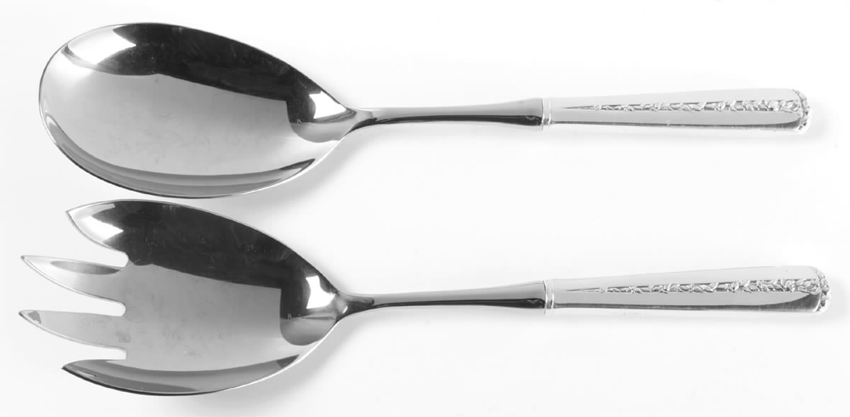 Rambler Rose (Sterling, 1937) 2 Pc Salad Set with Stainless Bowl by Towle Silver-1