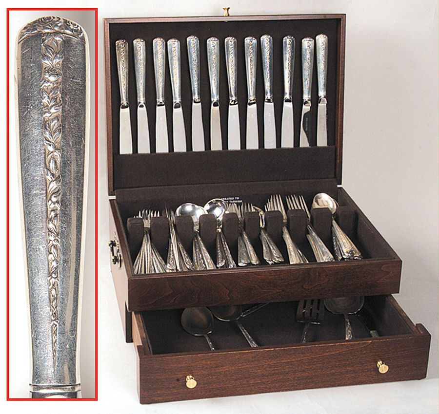 Rambler Rose (Sterling, 1937) 90 Piece Set by Towle Silver-1
