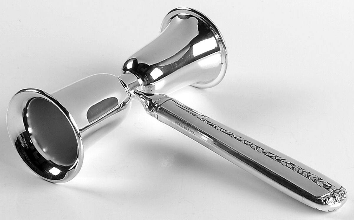 Rambler Rose (Sterling, 1937) Double Jigger with Handle, Silverplate Bowls by Towle Silver-1