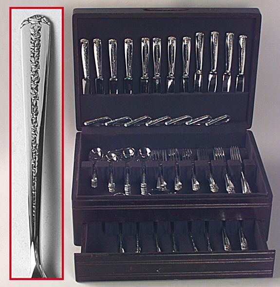 Rambler Rose (Sterling, 1937) 90 Piece Set by Towle Silver-1