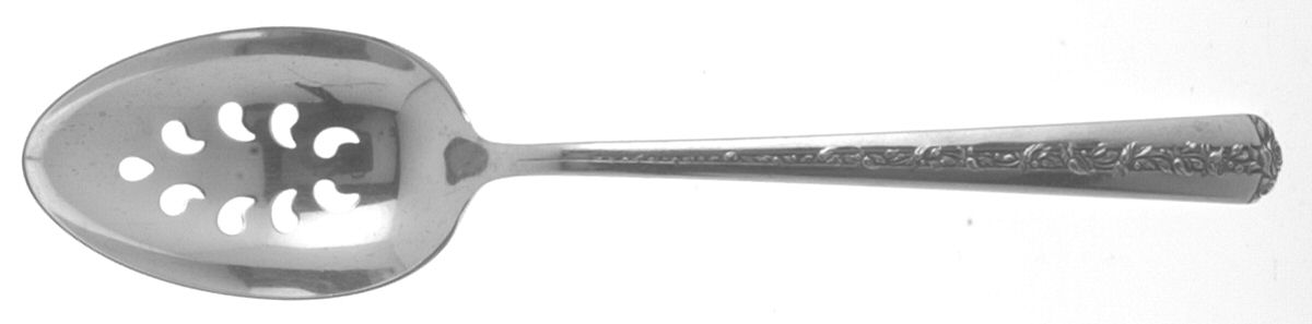 Rambler Rose (Sterling, 1937) Pierced Tablespoon (Serving Spoon) by Towle Silver-1