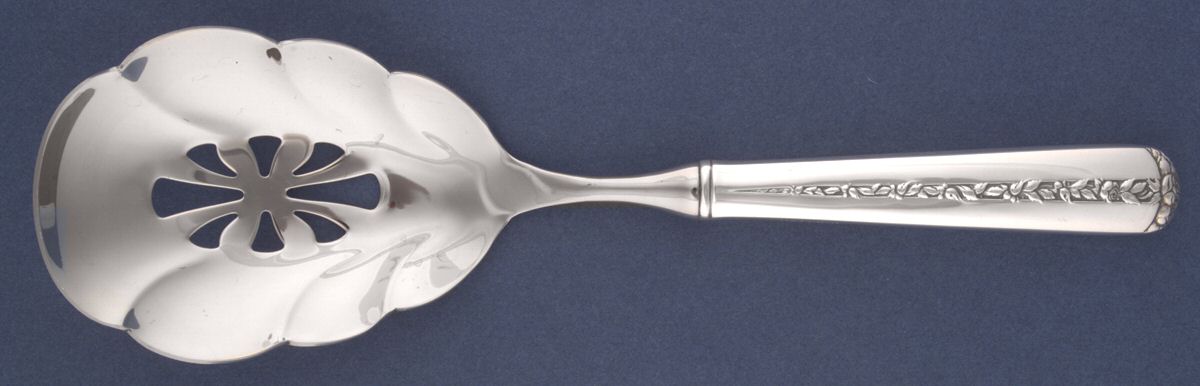 Rambler Rose (Sterling, 1937) Pierced Serving Spoon with Stainless Bowl by Towle Silver-1