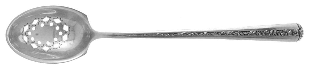 Rambler Rose (Sterling, 1937) Pierced Bowl Short Handle Olive Spoon by Towle Silver-1