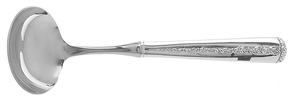 Rambler Rose (Sterling, 1937) Hollow Handle Gravy Ladle with Stainless Bowl by Towle Silver-1