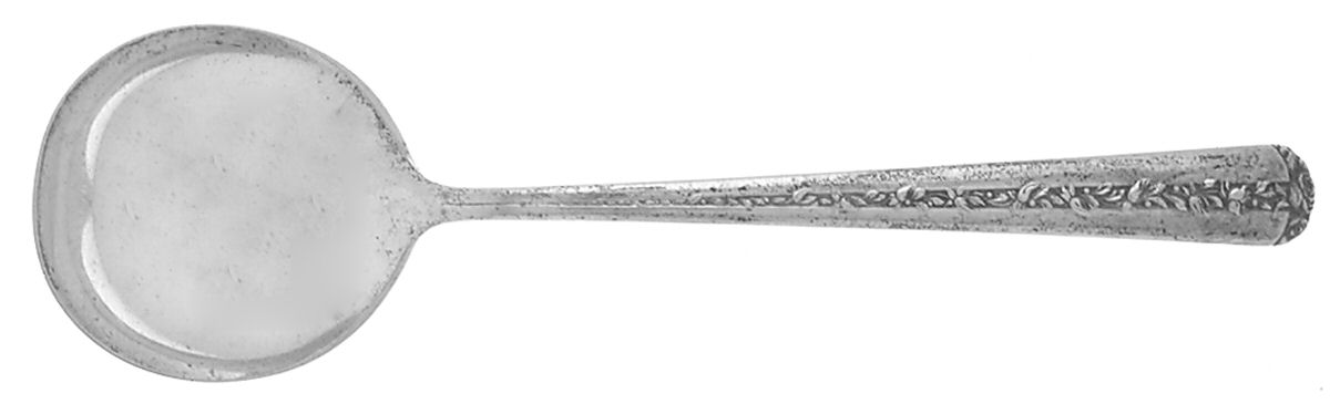 Rambler Rose (Sterling, 1937) Round Bowl Soup Spoon (Gumbo) by Towle Silver-1
