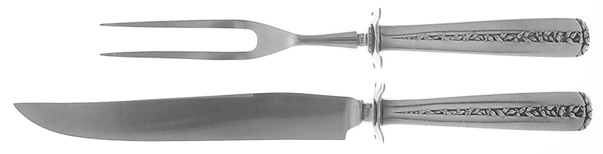 Rambler Rose (Sterling, 1937) Small Stainless Blade 2-Piece Steak Carving Set by Towle Silver-1