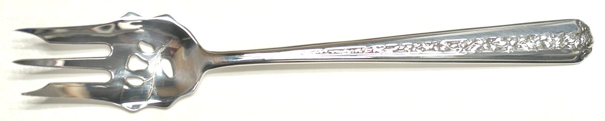 Rambler Rose (Sterling, 1937) Pickle Fork Pierced with Short Handle HC by Towle Silver-1