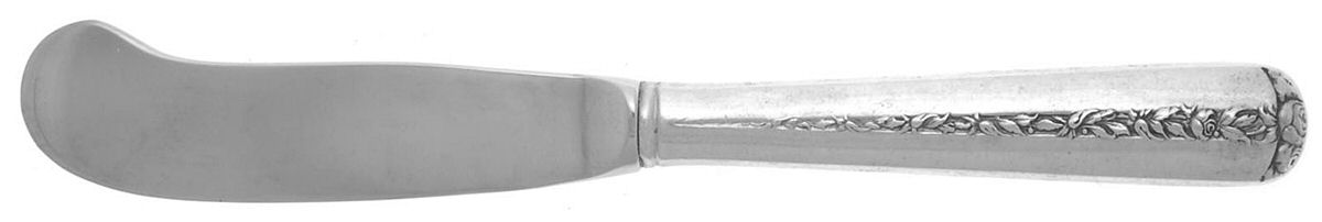 Rambler Rose (Sterling, 1937) Butter Spreader Hollow Hdl-Paddle/Stainless Blade by Towle Silver-1