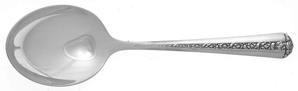 Rambler Rose (Sterling, 1937) Straight Handle Baby Spoon by Towle Silver-1