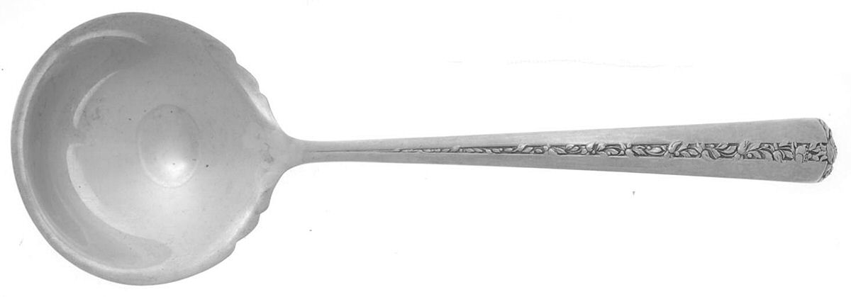 Rambler Rose (Sterling, 1937) Solid Gravy Ladle by Towle Silver-1
