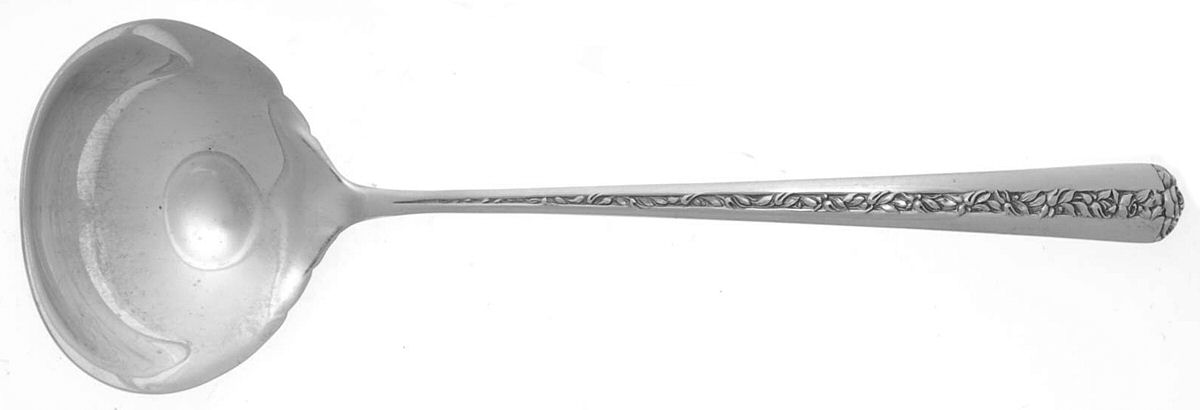 Rambler Rose (Sterling, 1937) Solid Piece Cream Ladle by Towle Silver-1