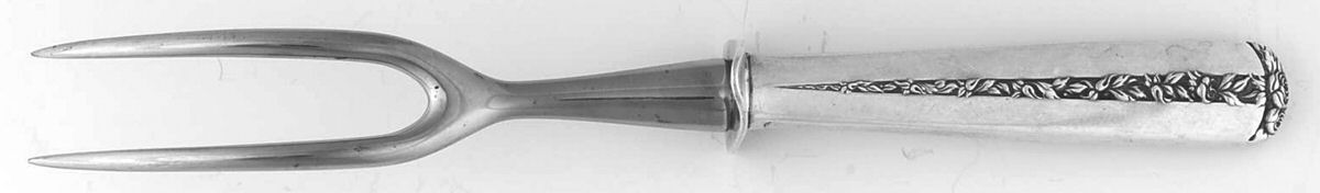 Rambler Rose (Sterling, 1937) Small Carving Fork W/Sterling Guard by Towle Silver-1