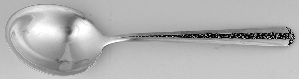 Rambler Rose (Sterling, 1937) Monogram Sugar Spoon by Towle Silver-1