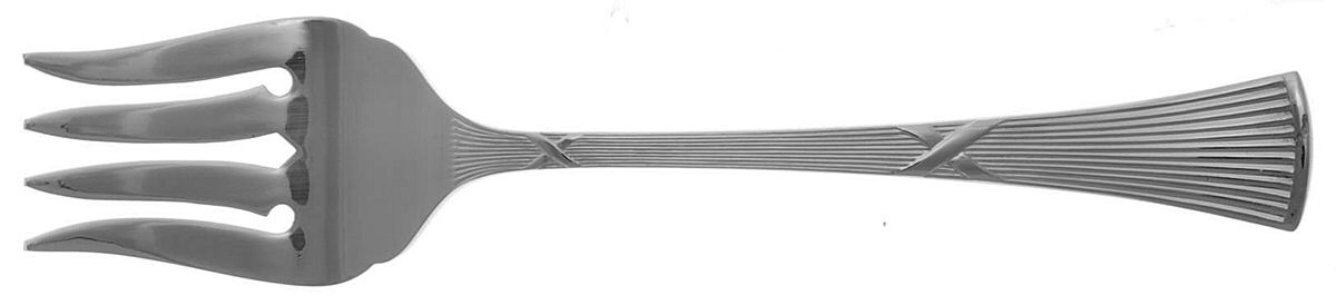 Reed & Ribbons (Stainless) Medium Solid Cold Meat Serving Fork by Towle Silver-1