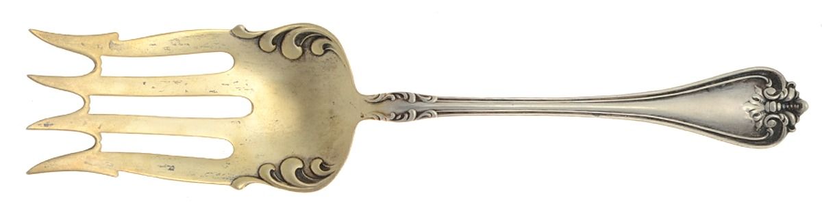 Richmond (Sterling, 1901, No Monograms) Large Solid Cold Meat Serving Fork by Towle Silver-1