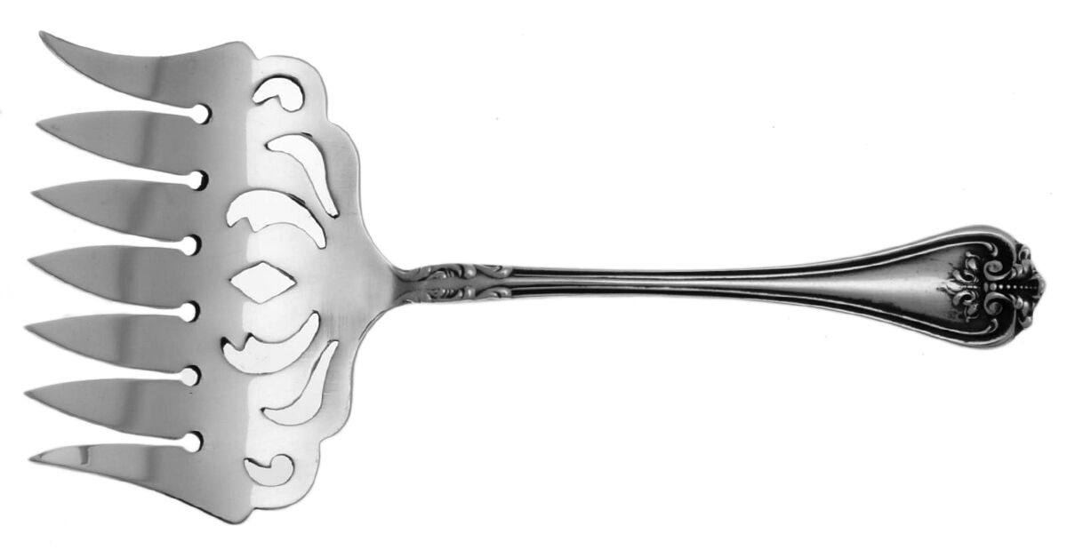 Richmond (Sterling, 1901, No Monograms) Large Solid Tined Sardine Serving Fork by Towle Silver-1