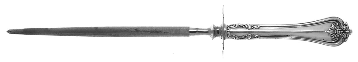 Richmond (Sterling, 1901, No Monograms) Large Knife Sharpener-Steel Rod w/Sterling Guard by Towle Silver-1