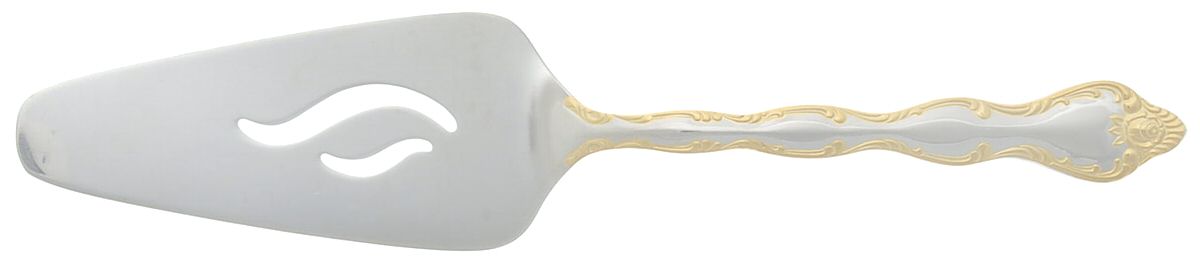Rose Cascade (Stainless, Gold Accent) All Stainless Pie Server by Towle Silver-1