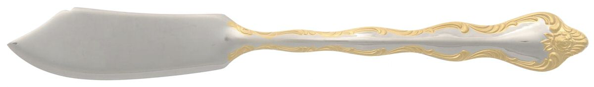 Rose Cascade (Stainless, Gold Accent) Flat Handle Master Butter Knife by Towle Silver-1