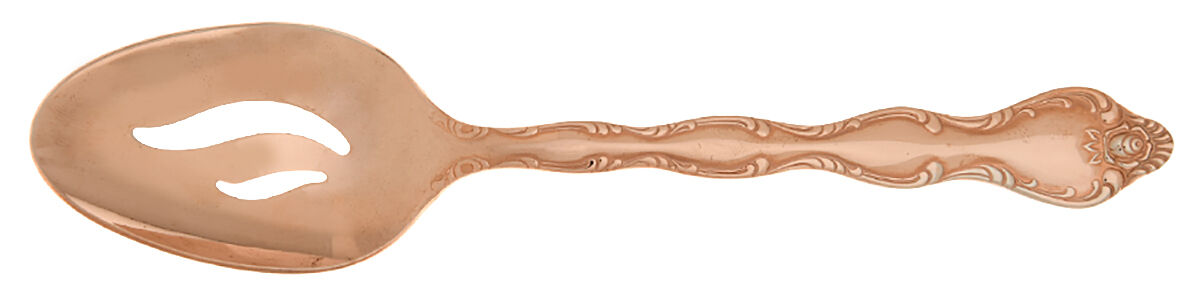 Rose Cascade-Rose Gold (Electroplate) Pierced Tablespoon (Serving Spoon) by Towle Silver-1
