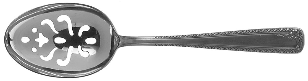 Rose Gadroon (Stainless) Pierced Solid Serving Spoon by Towle Silver-1