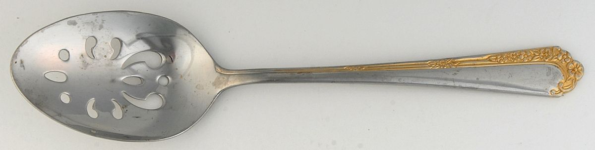 Royal Rose-Gold Accent Pierced Tablespoon (Serving Spoon) by Towle Silver-1