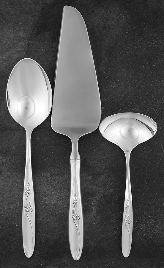 Rose Solitaire (Sterling, 1954) 3 Piece Completer Set by Towle Silver-1