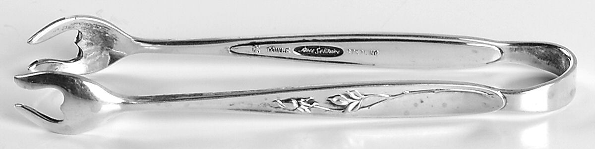 Rose Solitaire (Sterling, 1954) Sugar Tongs by Towle Silver-1