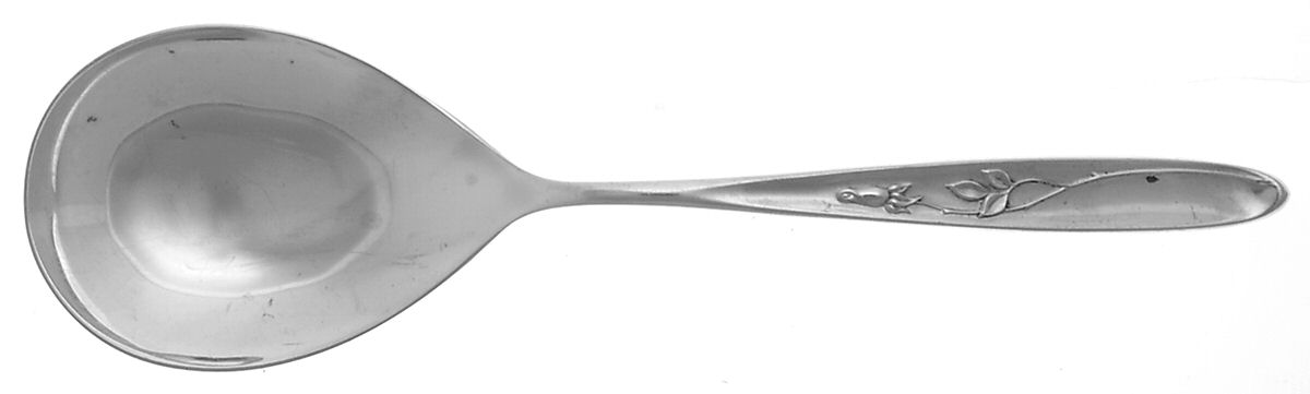 Rose Solitaire (Sterling, 1954) Solid Smooth Casserole Spoon by Towle Silver-1