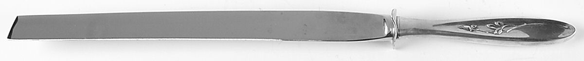 Rose Solitaire (Sterling, 1954) Ham Slicer Knife, Stainless Blade by Towle Silver-1