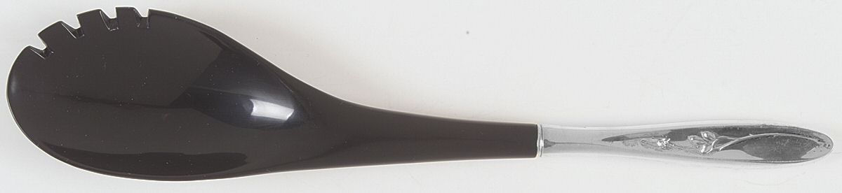 Rose Solitaire (Sterling, 1954) Salad Serving Fork with Plastic Prongs by Towle Silver-1