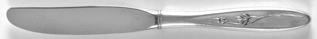 Rose Solitaire (Sterling, 1954) Modern Hollow Butter Spreader (Stainless) by Towle Silver-1