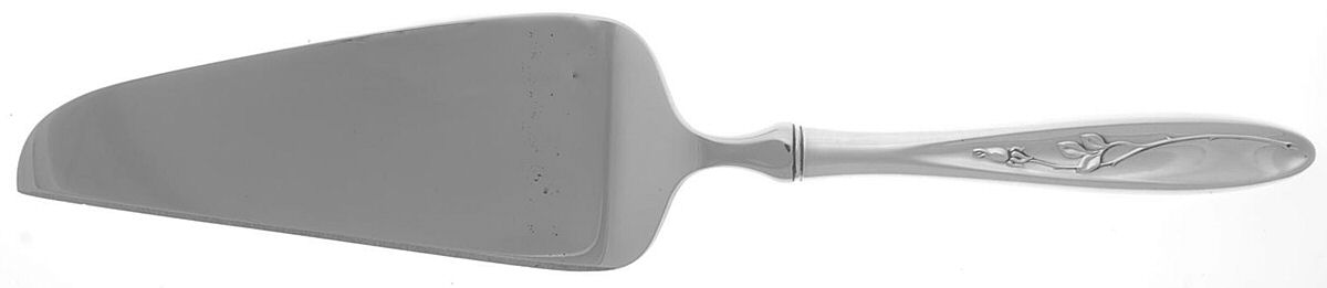Rose Solitaire (Sterling, 1954) Pie & Cake Server with Stainless Blade by Towle Silver-1