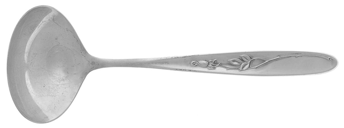 Rose Solitaire (Sterling, 1954) Solid Piece Cream Ladle by Towle Silver-1