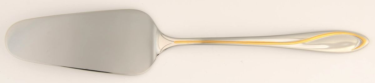 Ron De Vu-Gold Accent (Stainless) Server-Pie/Solid-Pierced by Towle Silver-1