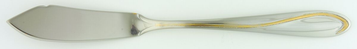 Ron De Vu-Gold Accent (Stainless) Flat Handle Master Butter Knife by Towle Silver-1