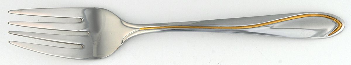 Ron De Vu-Gold Accent (Stainless) Individual Salad Fork by Towle Silver-1