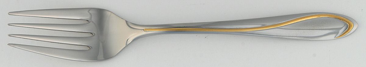 Ron De Vu-Gold Accent (Stainless) Individual Salad Fork by Towle Silver-1