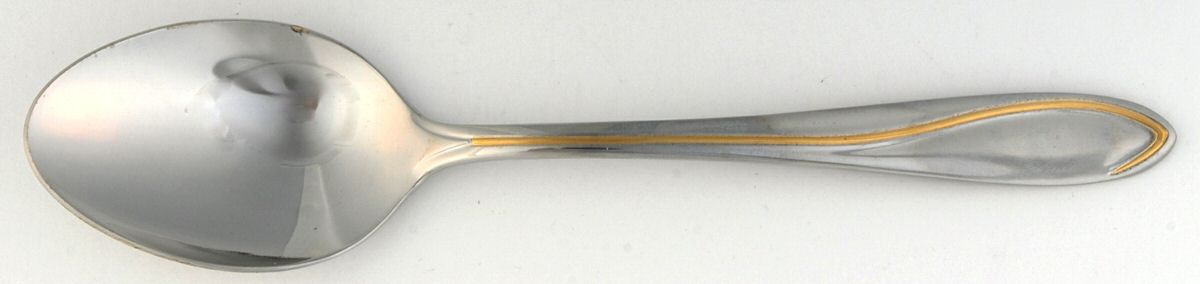 Ron De Vu-Gold Accent (Stainless) Tablespoon (Serving Spoon) by Towle Silver-1