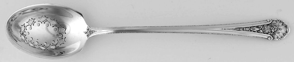Royal Windsor (Sterling, 1935) Pierced Bowl Short Handle Olive Spoon by Towle Silver-1