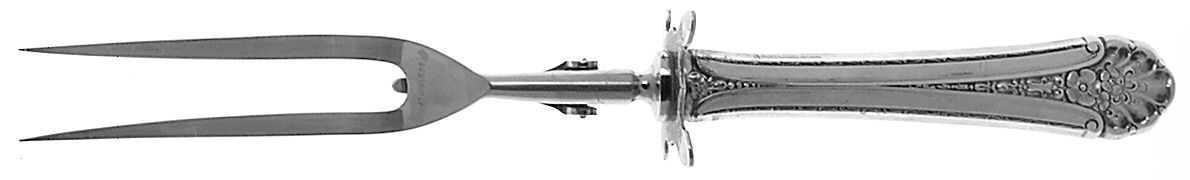 Royal Windsor (Sterling, 1935) Large Stainless-Prong Roast Carving Fork by Towle Silver-1