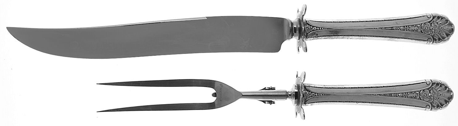 Royal Windsor (Sterling, 1935) Large 2-Piece Roast Carving Set w/ Stainless Blade by Towle Silver-1