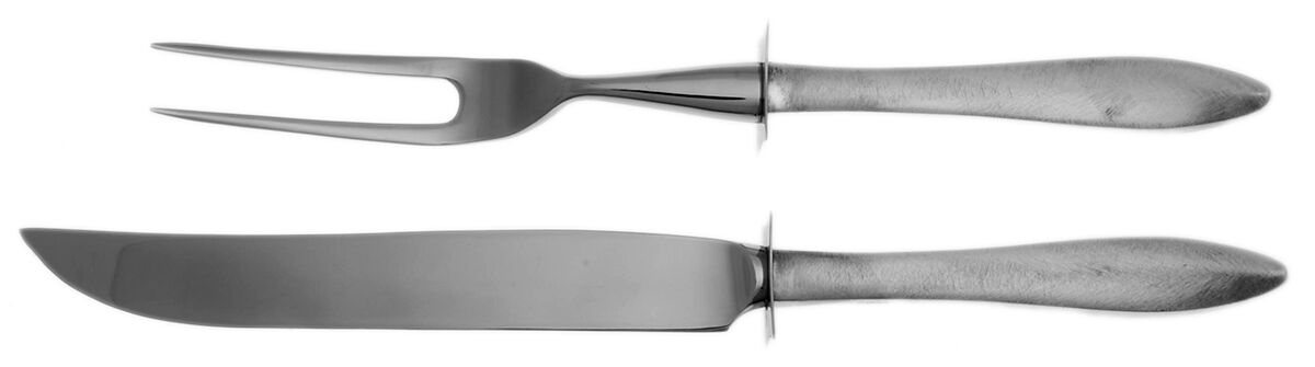 R.S.V.P. (Sterling, 1965, No Monograms) Small Stainless Blade 2-Piece Steak Carving Set by Towle Silver-1