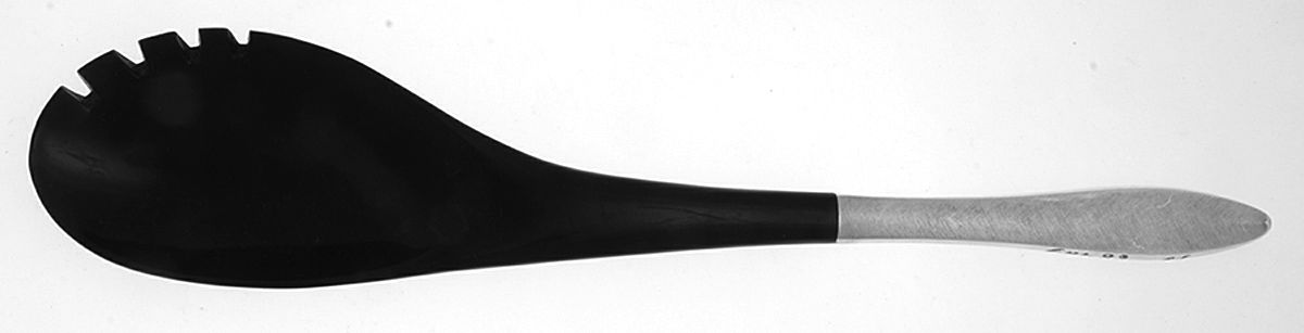 R.S.V.P. (Sterling, 1965, No Monograms) Salad Serving Fork with Plastic Prongs by Towle Silver-1