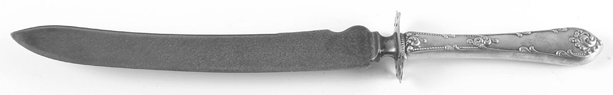 Rustic (Sterling, 1895) Large Carving/Roast Knife StnlBl w/Sterling Guard by Towle Silver-1